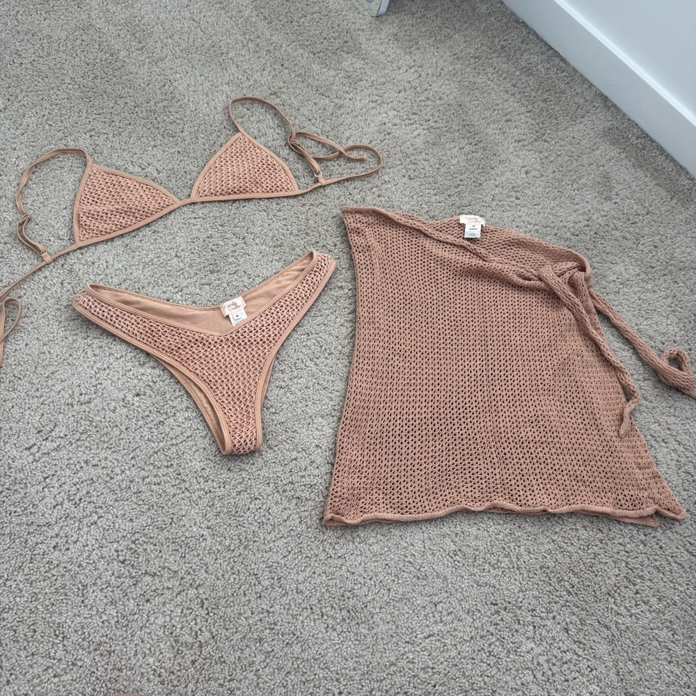 CAMILA COELHO Revolve Sao Paulo bikini and cover-up skirt set M